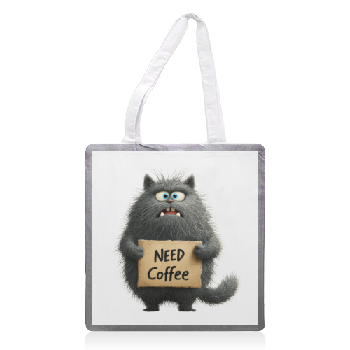 Need coffee - printed canvas tote bag by DejaReve