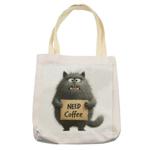 Need coffee - printed canvas tote bag by DejaReve