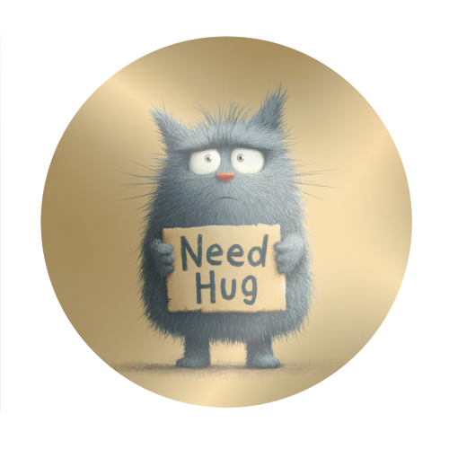 Need hug! - Circle Sticker by DejaReve