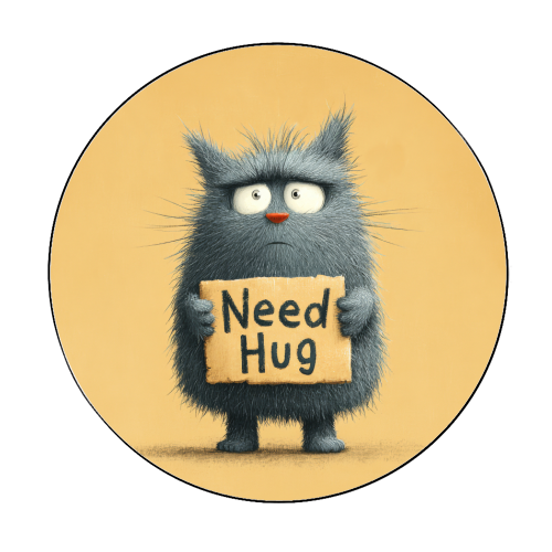 Need hug! - Circle Sticker by DejaReve