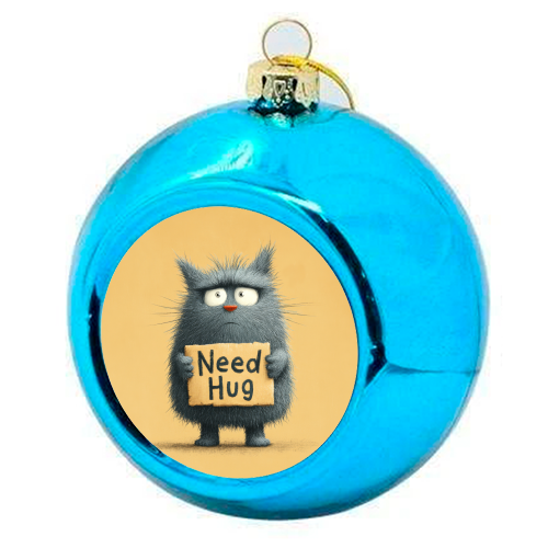 Need hug! - colourful christmas bauble by DejaReve