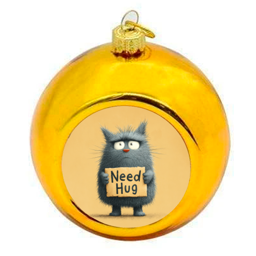 Need hug! - colourful christmas bauble by DejaReve