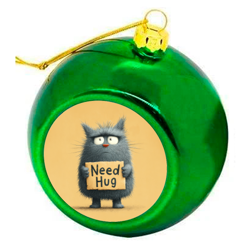 Need hug! - colourful christmas bauble by DejaReve