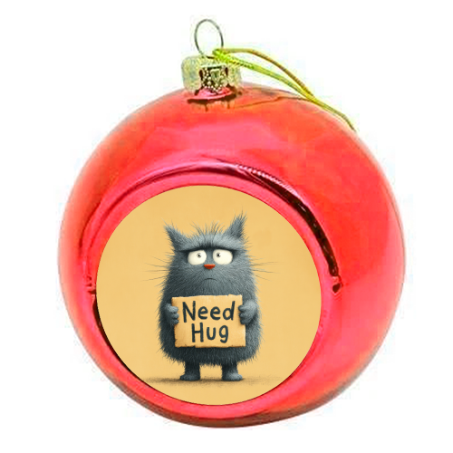Need hug! - colourful christmas bauble by DejaReve