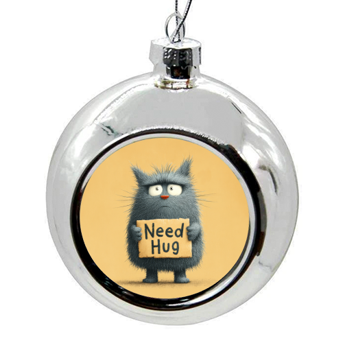 Need hug! - colourful christmas bauble by DejaReve