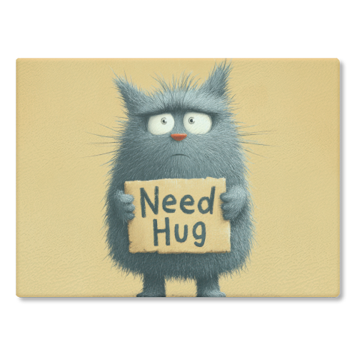 Need hug! - glass chopping board by DejaReve