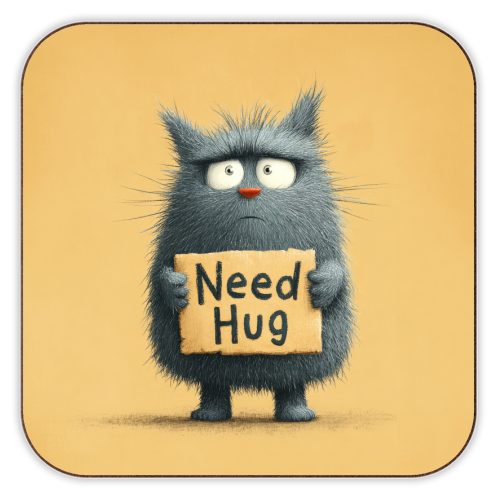 Need hug! - personalised beer coaster by DejaReve