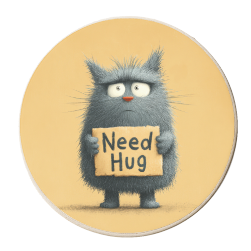 Need hug! - personalised beer coaster by DejaReve