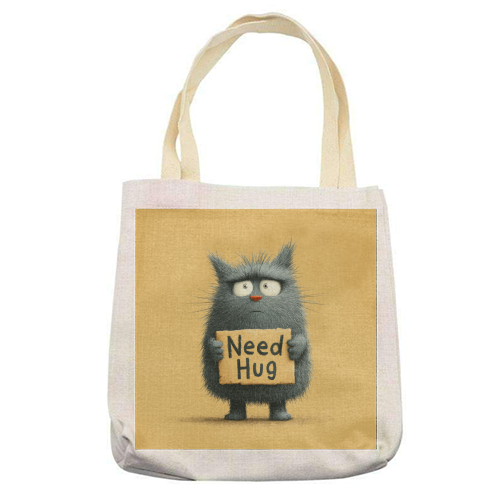 Need hug! - printed canvas tote bag by DejaReve