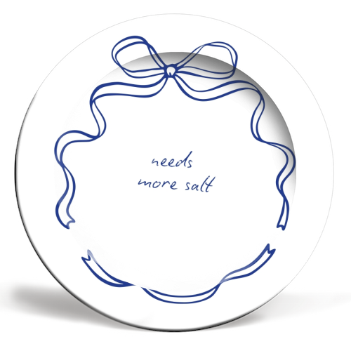 Needs More Salt - ceramic dinner plate by Ms Doodle