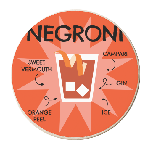 Negroni Cocktail Giftware - personalised beer coaster by AbiGoLucky