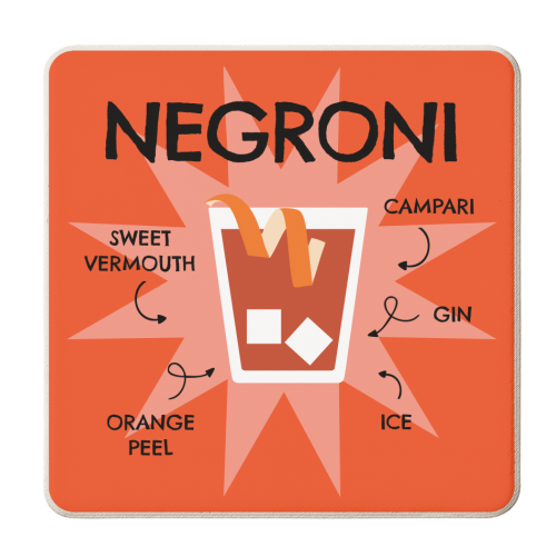 Negroni Cocktail Giftware - personalised beer coaster by AbiGoLucky