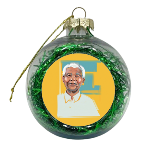 Nelson Mandela - xmas bauble by Rebecca Sampson