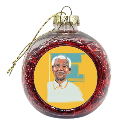 Nelson Mandela - xmas bauble by Rebecca Sampson