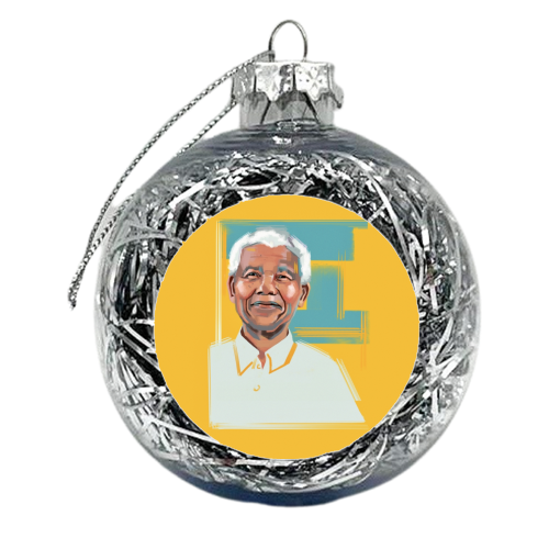 Nelson Mandela - xmas bauble by Rebecca Sampson
