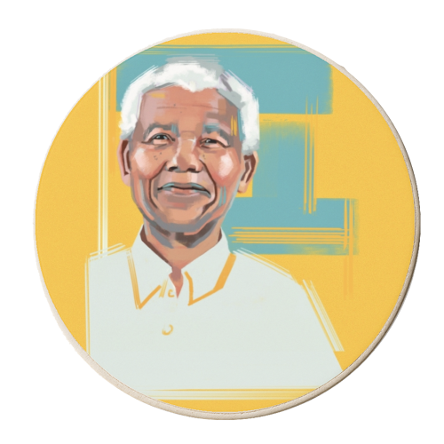 Nelson Mandela - personalised beer coaster by Rebecca Sampson