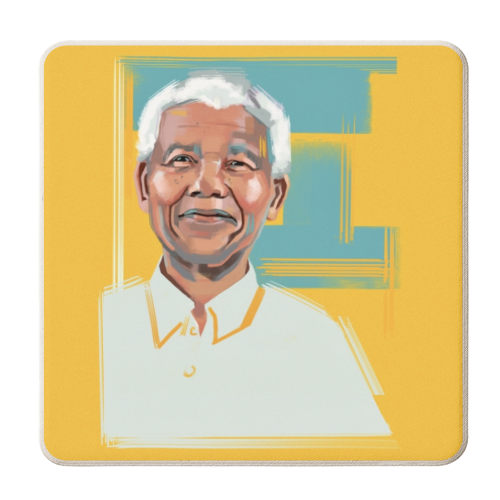 Nelson Mandela - personalised beer coaster by Rebecca Sampson