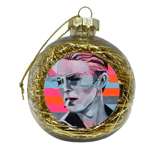 Neon Bowie - xmas bauble by Kirstie Taylor