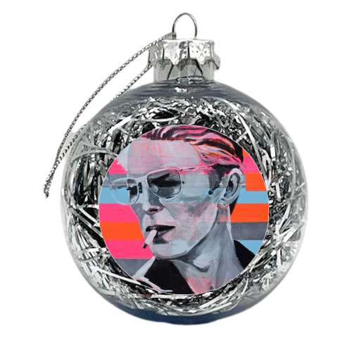 Neon Bowie - xmas bauble by Kirstie Taylor