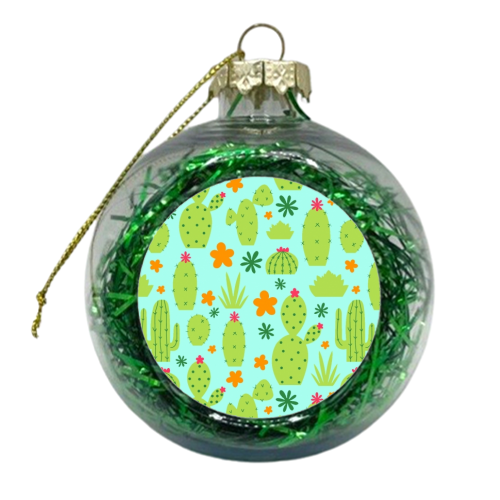 Neon Cacti - xmas bauble by kayleighevans