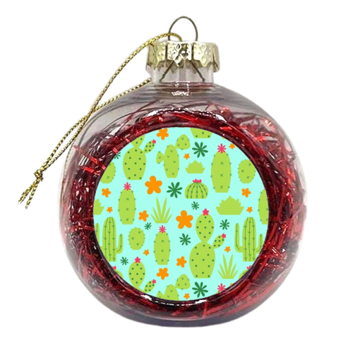 Neon Cacti - xmas bauble by kayleighevans