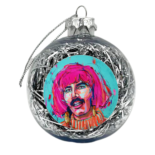 Neon Freddie - xmas bauble by Laura Selevos