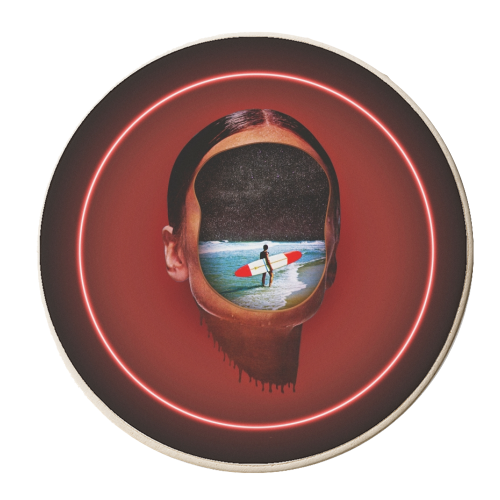 Neon Girl - personalised beer coaster by taudalpoi