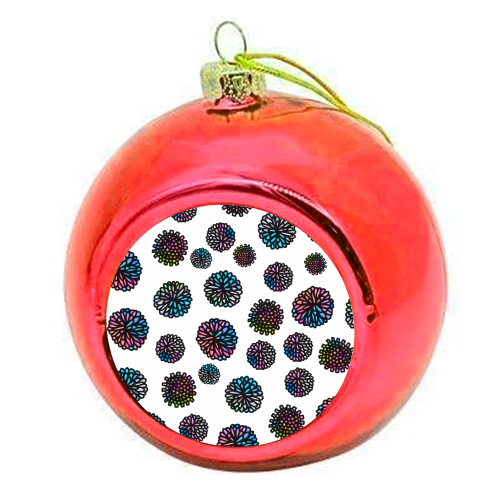 Neon Pom Pom's - colourful christmas bauble by Cassie Swindlehurst