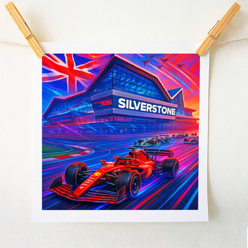 Neon Race Track - A1 - A4 art print by Ms Doodle