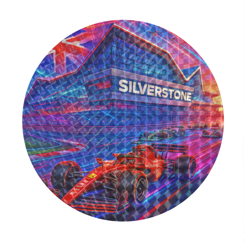 Neon Race Track - Circle Sticker by Ms Doodle