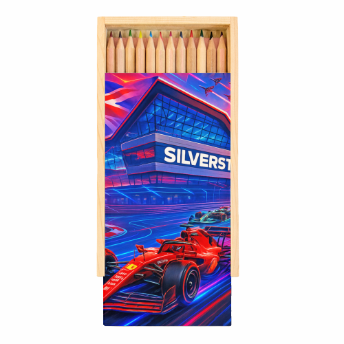 Neon Race Track - Coloured Pencils with Box by Ms Doodle