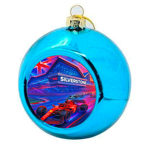 Neon Race Track - colourful christmas bauble by Ms Doodle
