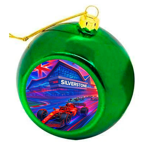 Neon Race Track - colourful christmas bauble by Ms Doodle
