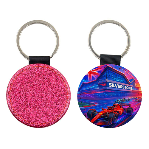 Neon Race Track - keyring by Ms Doodle