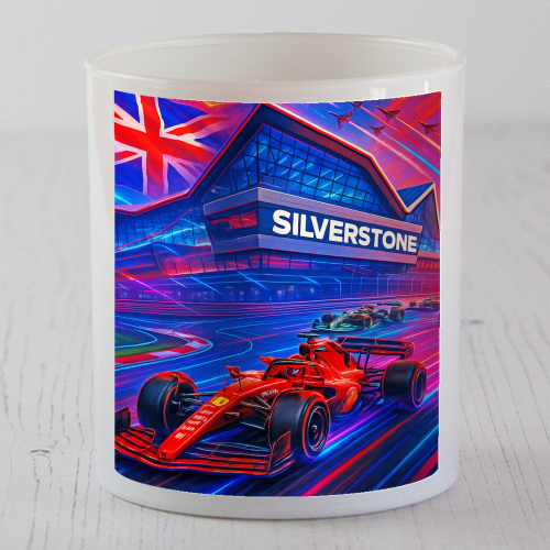 Neon Race Track - scented candle by Ms Doodle