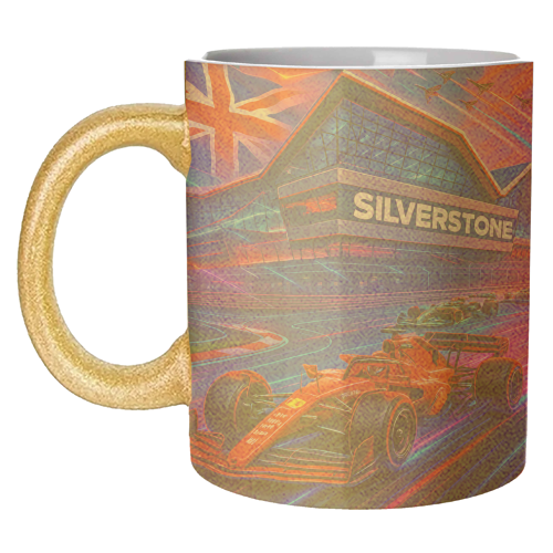 Neon Race Track - unique mug by Ms Doodle