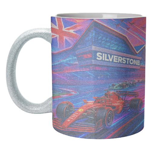 Neon Race Track - unique mug by Ms Doodle