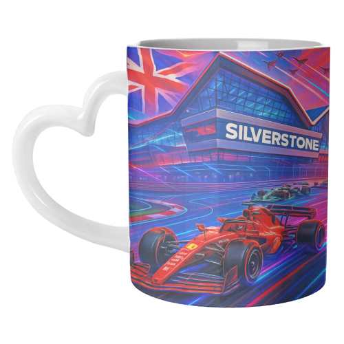 Neon Race Track - unique mug by Ms Doodle