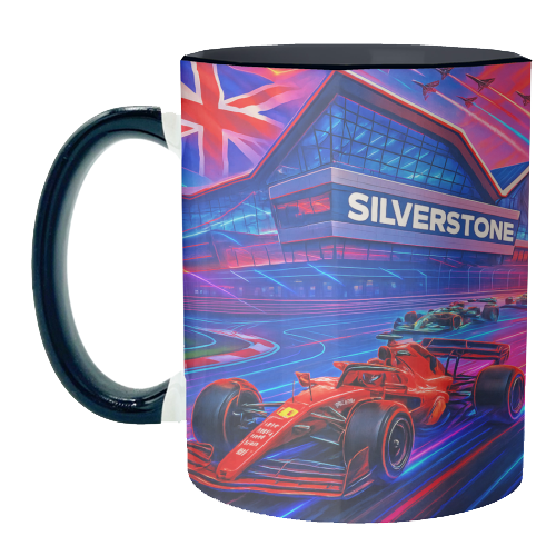 Neon Race Track - unique mug by Ms Doodle