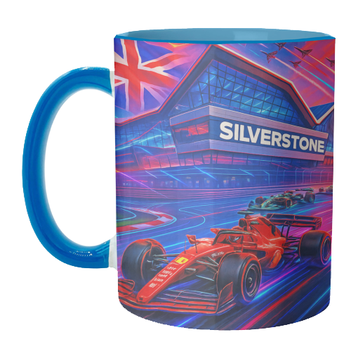 Neon Race Track - unique mug by Ms Doodle