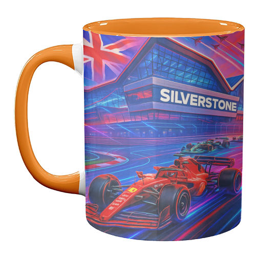 Neon Race Track - unique mug by Ms Doodle