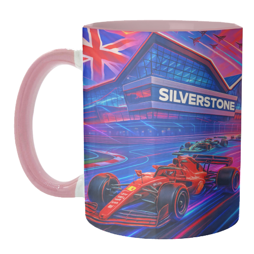 Neon Race Track - unique mug by Ms Doodle