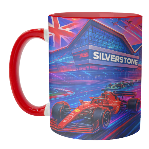Neon Race Track - unique mug by Ms Doodle