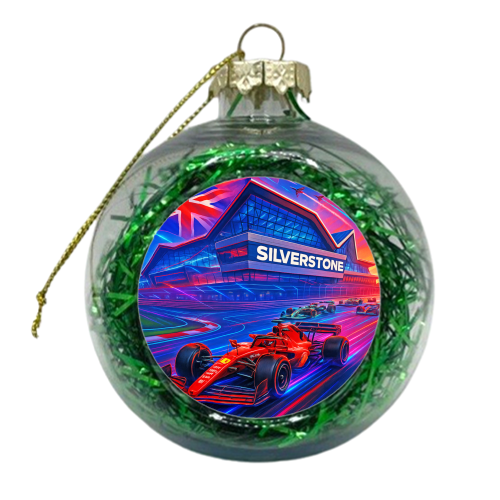 Neon Race Track - xmas bauble by Ms Doodle