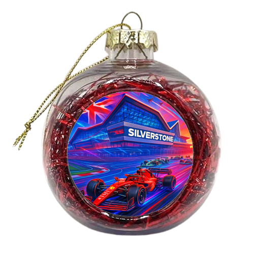 Neon Race Track - xmas bauble by Ms Doodle