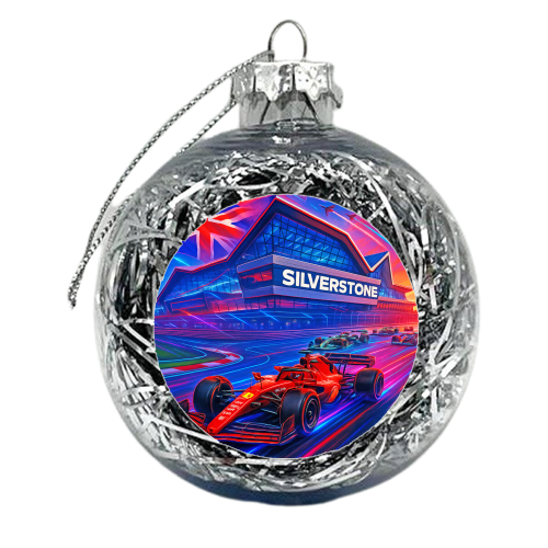 Neon Race Track - xmas bauble by Ms Doodle