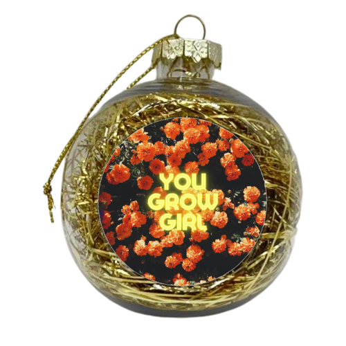 Neon You Grow Girl - xmas bauble by OhMC! Designs