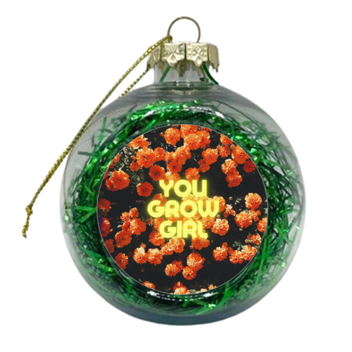 Neon You Grow Girl - xmas bauble by OhMC! Designs