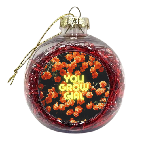 Neon You Grow Girl - xmas bauble by OhMC! Designs