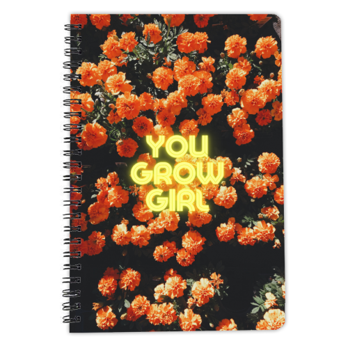 Neon You Grow Girl - personalised A4, A5, A6 notebook by OhMC! Designs